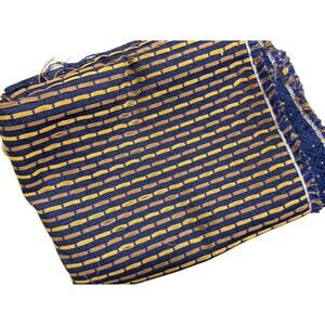 Vintage Blue Gold Jacquard weave fabric decorative 53 x 45 dash pattern